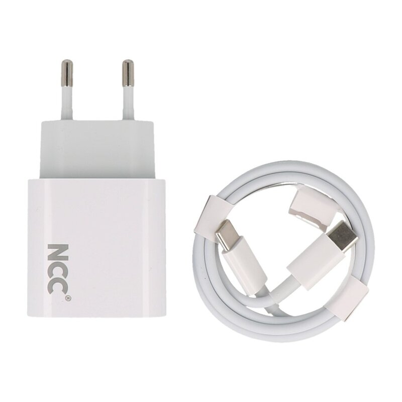 NCC Opladers NCC Charger Set C124 Type-C to Type C 20W Wit