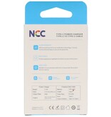 NCC Opladers Juego de Cargador NCC C124 Tipo-C a Tipo C 20W Blanco