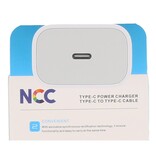 NCC Opladers Juego de Cargador NCC C124 Tipo-C a Tipo C 20W Blanco