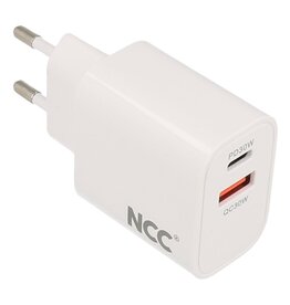NCC Opladers NCC Oplader C222 USB A + C Oplader 30W Hvid