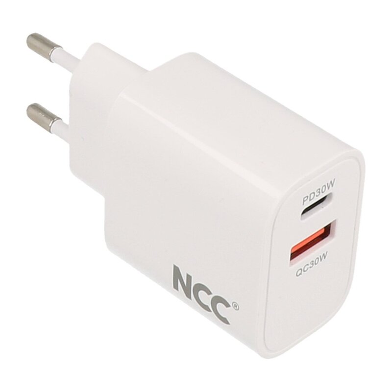 NCC Opladers NCC Oplader C222 USB A + C Oplader 30W Hvid