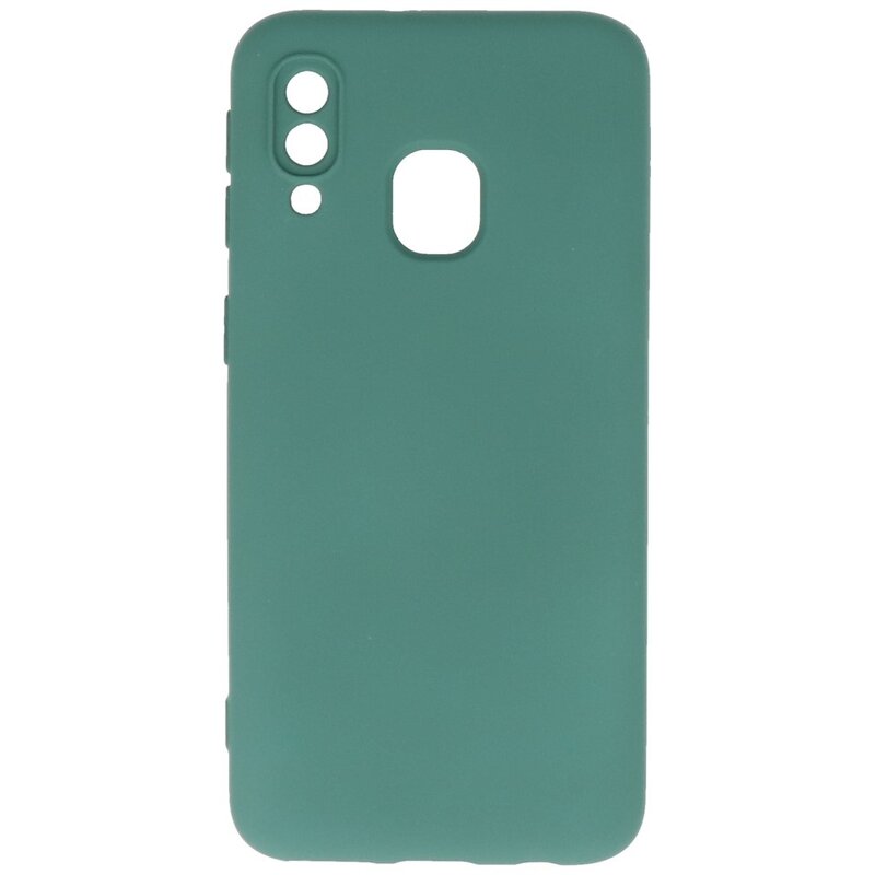 Fashion Color TPU Hülle Samsung Galaxy A40 Dunkelgrün