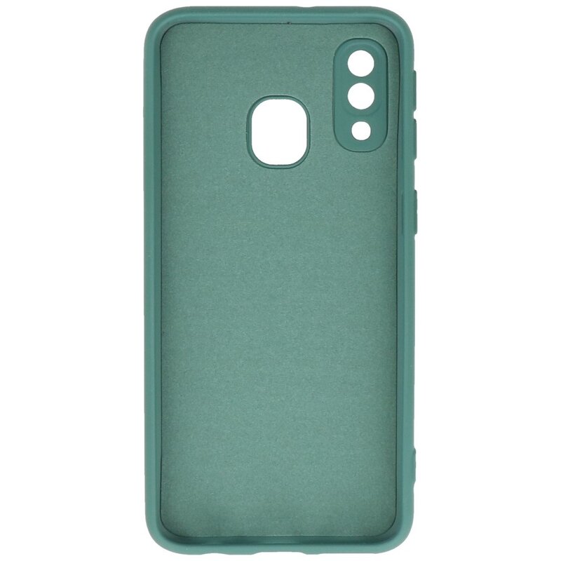 Fashion Color TPU Hülle Samsung Galaxy A40 Dunkelgrün