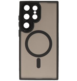 Étui MagSafe mat transparent avec protection pour appareil photo pour Samsung Galaxy S25 Ultra Noir