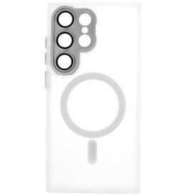 Mat-Transparent met Camera Beschermer Magsafe Case voor Samsung Galaxy S25 Ultra Wit