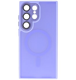 Mat-Transparent met Camera Beschermer Magsafe Case voor Samsung Galaxy S25 Ultra Paars