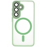 Custodia protettiva opaca-trasparente con fotocamera per Samsung Galaxy S24 Plus - S25 Plus verde