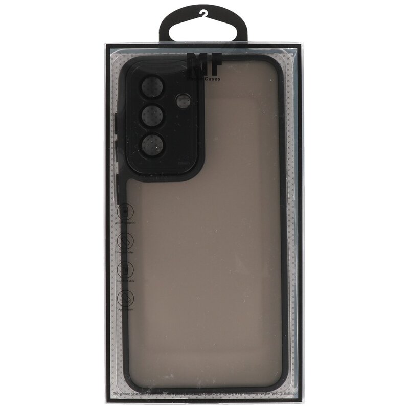 Coque transparente mate avec protection pour appareil photo pour Samsung Galaxy A36 - A56 Noir