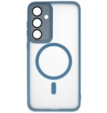 Funda MagSafe mate transparente con protector de cámara para Samsung Galaxy S24 FE Azul