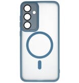 Matt-transparente MagSafe-Hülle mit Kameraschutz für Samsung Galaxy S24 FE, Blau