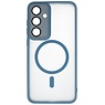 Funda MagSafe mate transparente con protector de cámara para Samsung Galaxy S24 FE Azul