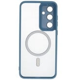 Matt-transparente MagSafe-Hülle mit Kameraschutz für Samsung Galaxy S24 FE, Blau