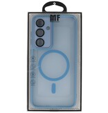 Matt-transparente MagSafe-Hülle mit Kameraschutz für Samsung Galaxy S24 FE, Blau