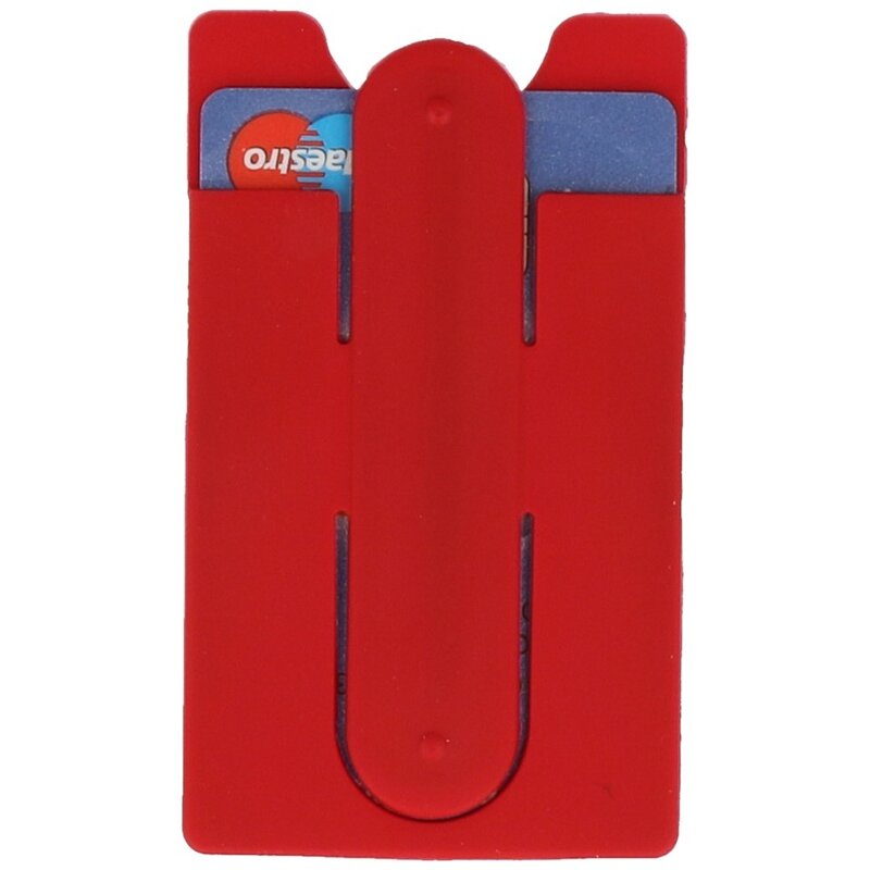 TPU Card Holder with Stand Function Red