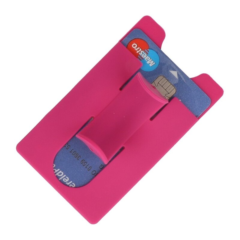 Porta carte in TPU con funzione di supporto rosa