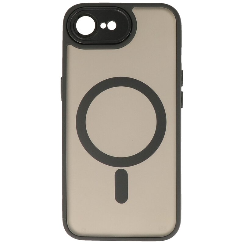 Matte-Transparent with Camera Protector Magsafe Case for iPhone 16th Black