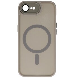 Coque transparente mate avec protection d'appareil photo Magsafe pour iPhone 16, gris