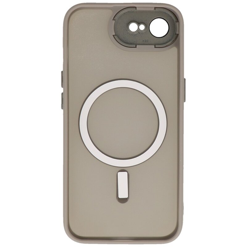 Funda Magsafe mate transparente con protector de cámara para iPhone 16 (gris)