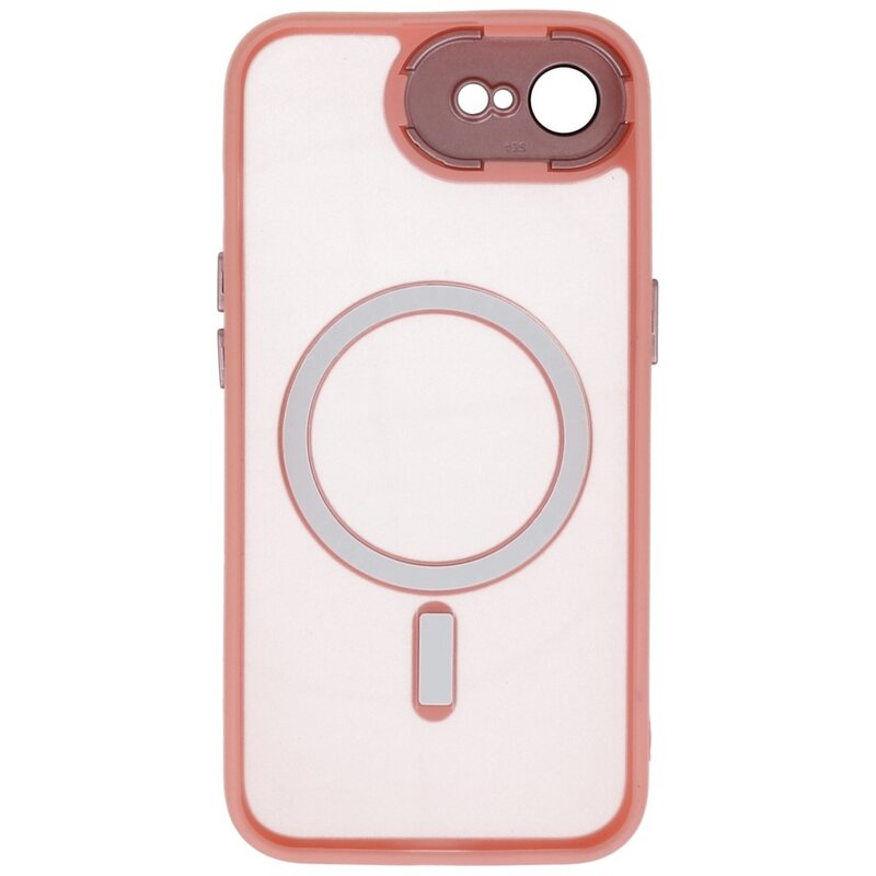 Mat-Transparent met Camera Beschermer Magsafe Case voor iPhone 16e Roze