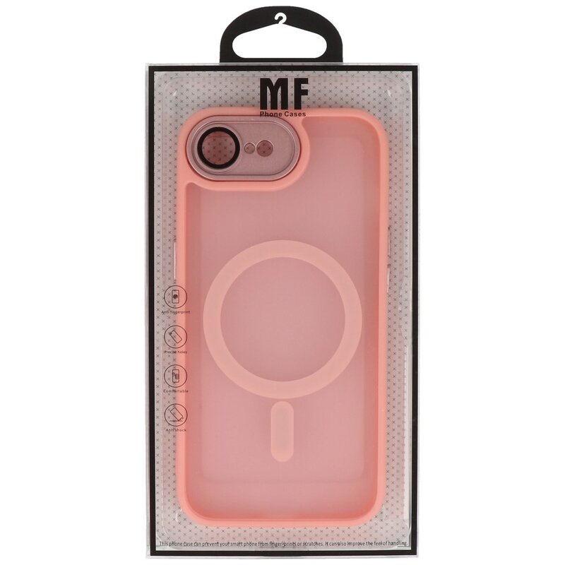 Mat-Transparent met Camera Beschermer Magsafe Case voor iPhone 16e Roze