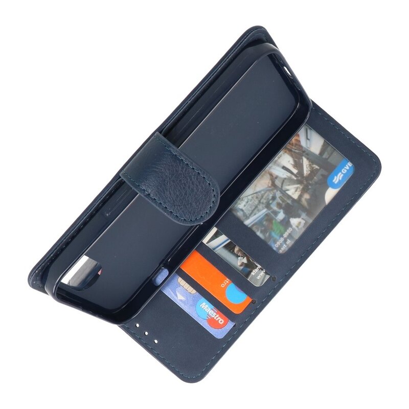 Custodia a portafoglio Bookstyle per iPhone 16e blu navy