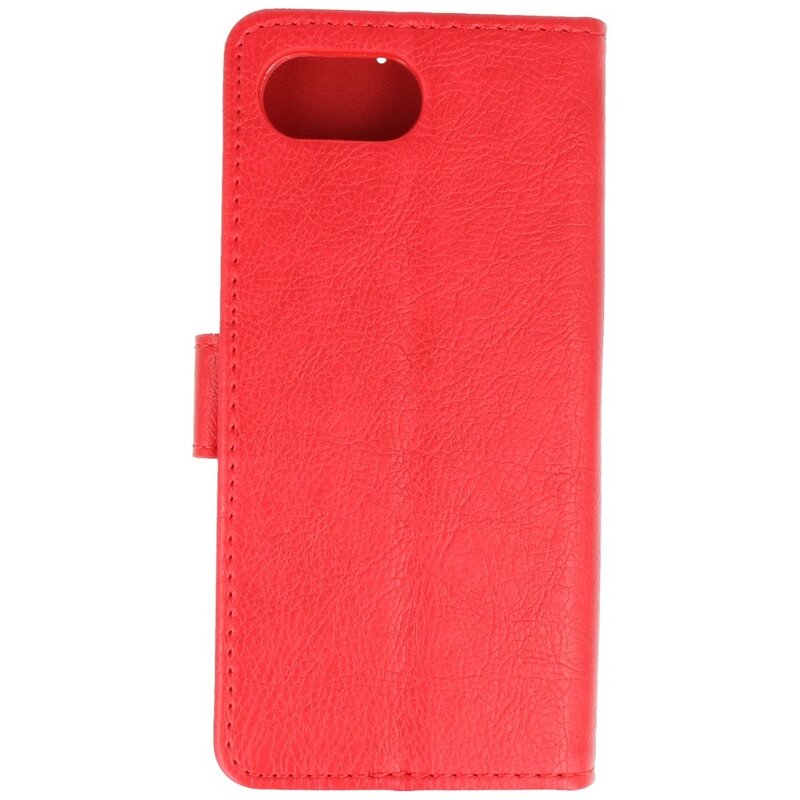 Funda tipo cartera estilo libro para iPhone 16e, color rojo