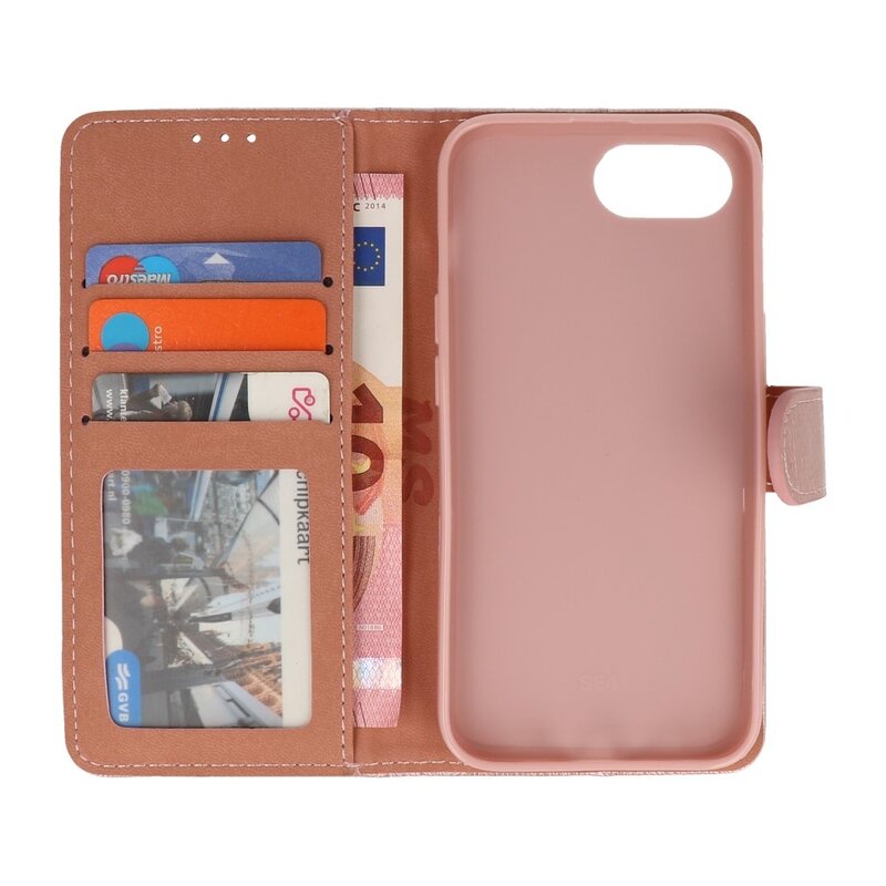 Custodia a portafoglio Bookstyle per iPhone 16 oro rosa