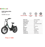 KOOLUX Bicicleta eléctrica KOOLUX - Plegable - 250W - 70-120 KM - KL6S - Negra