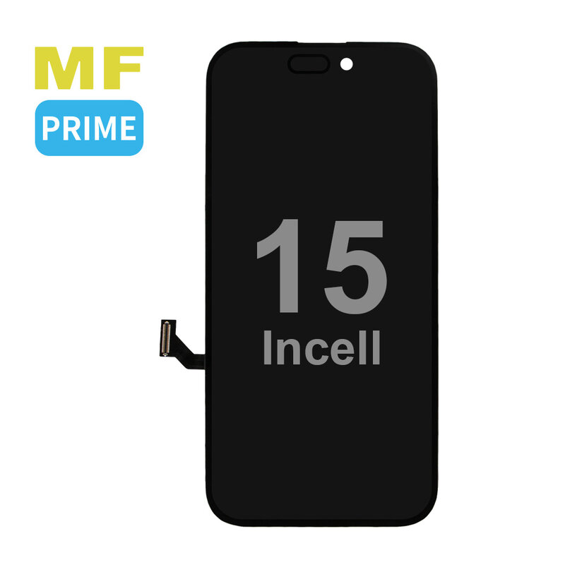 MF Display Conjunto de LCD Incell FHD MF Prime de marca propia para iPhone 16 negro + Cristal completo MF gratis