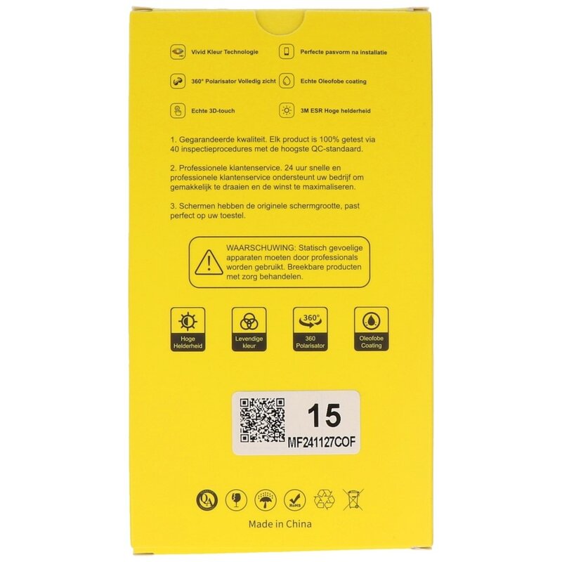 MF Display Écran LCD MF Prime FHD Incell de marque maison pour iPhone 16 noir + vitre complète MF offerte