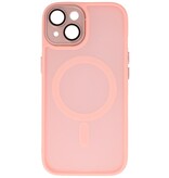 Matte-Transparent with Camera Protector Magsafe Case for iPhone 14 Plus Pink