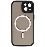 Mattransparent Magsafe-cover med kamerabeskytter til iPhone 14 Plus, sort