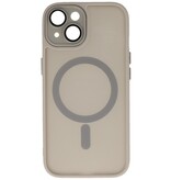 Étui MagSafe mat transparent avec protection pour appareil photo pour iPhone 14 Plus Gris