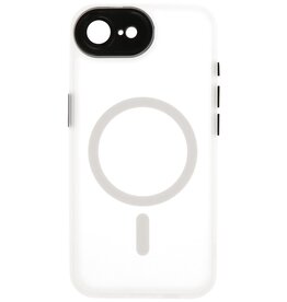 Funda Magsafe mate transparente con protector de cámara para iPhone 16 (blanco)