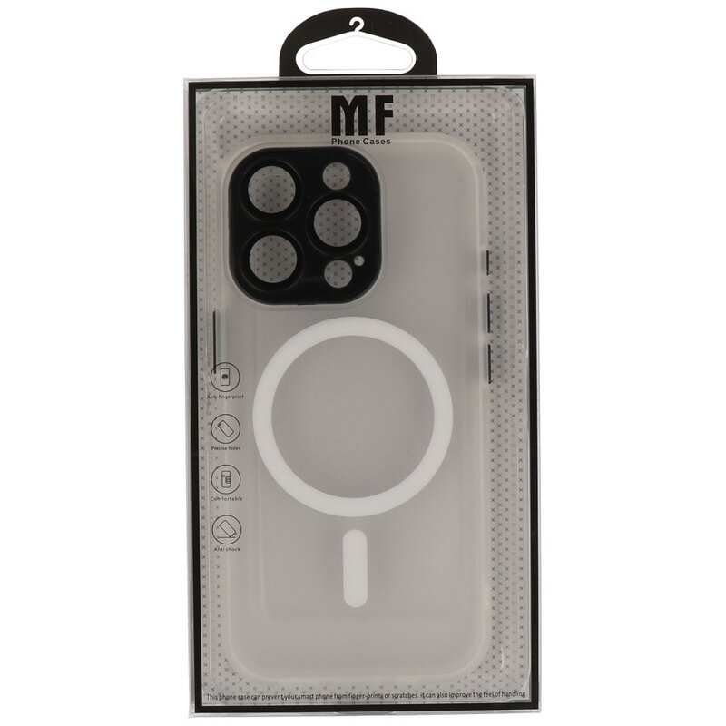 Matte-Transparent with Camera Protector Magsafe Case for iPhone 14 Pro Max White