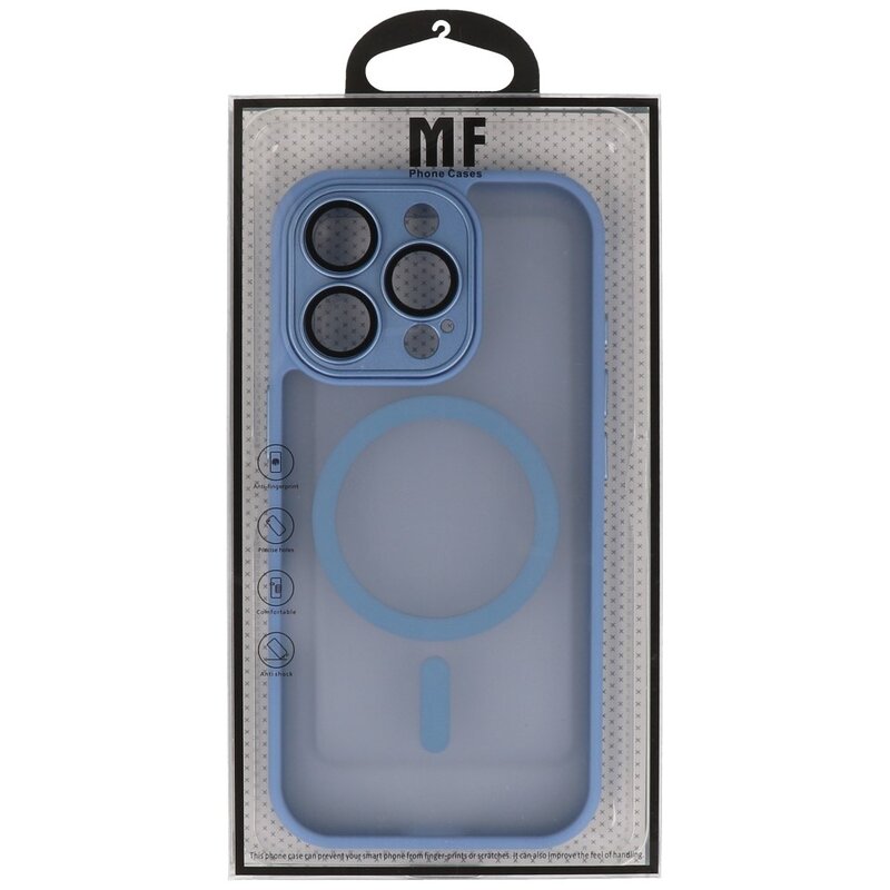 Matte-Transparent with Camera Protector Magsafe Case for iPhone 14 Pro Max Blue