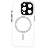 Mat-gennemsigtig med kamerabeskytter Magsafe etui til iPhone 16 Pro Hvid