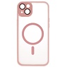 Custodia Magsafe opaca-trasparente con protezione per fotocamera per iPhone 15 Plus, rosa