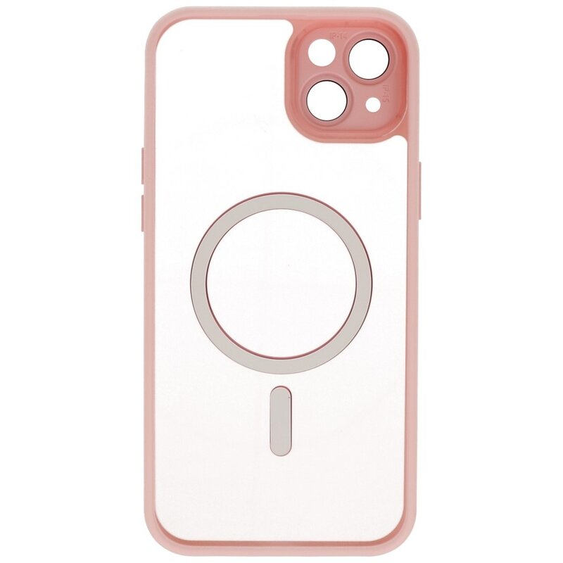 Mat-Transparent met Camera Beschermer Magsafe Case voor iPhone 15 Plus Roze