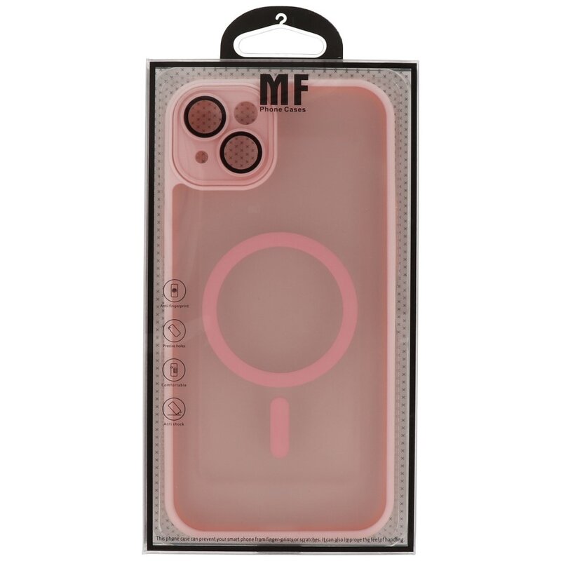 Matt-Transparentes Magsafe Case mit Kameraschutz für iPhone 15 Plus Pink