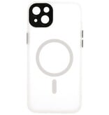 Mat-Transparent met Camera Beschermer Magsafe Case voor iPhone 14 Plus Wit