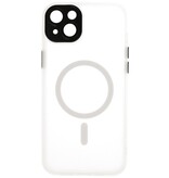 Matte-Transparent with Camera Protector Magsafe Case for iPhone 14 Plus White