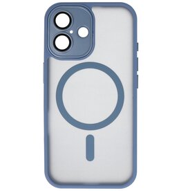 Matte-Transparent with Camera Protector Magsafe Case for iPhone 16 Blue