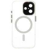 Funda Magsafe Transparente Mate con Protector de Cámara para iPhone 16 Blanco