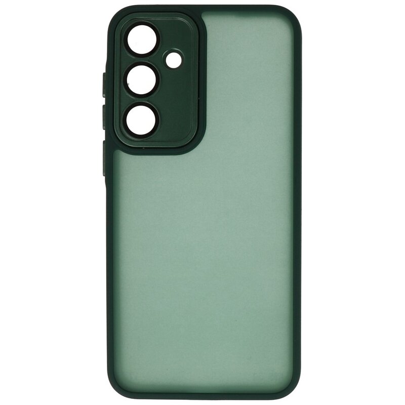 Matte-Transparent with Camera Protector Case for Samsung Galaxy A35 Dark Green