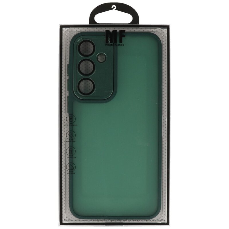 Matte-Transparent with Camera Protector Case for Samsung Galaxy A35 Dark Green