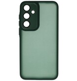 Mat-transparent cover med kamerabeskyttelse til Samsung Galaxy A36 - A56 mørkegrøn