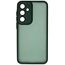 Coque transparente mate avec protection d'appareil photo pour Samsung Galaxy A36 - A56, vert foncé