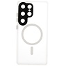 Matte-Transparent with Camera Protector Magsafe Case for Samsung Galaxy S24 Ultra White
