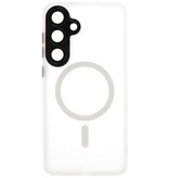Matte-Transparent with Camera Protector Magsafe Case for Samsung Galaxy S24 - S25 White